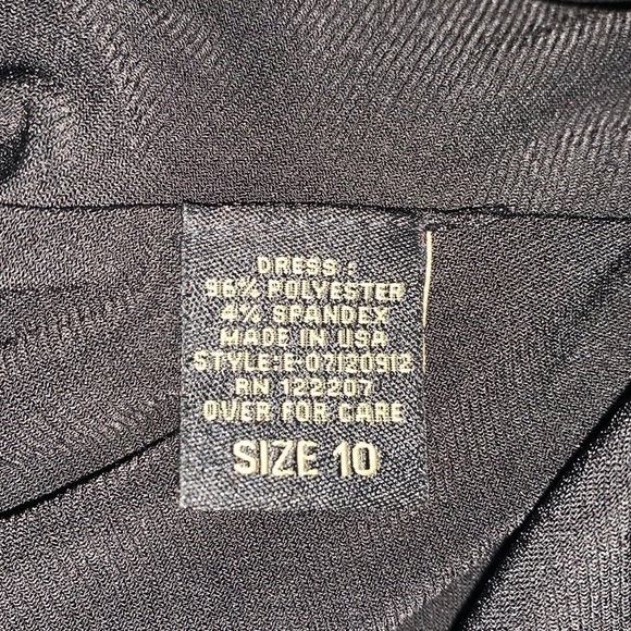 Essentials by ABS Black Dress Midi V neck Short Sleeves Size 10 - Picture 9 of 9